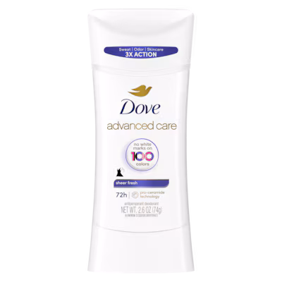 Advanced Care Invisible Sheer Fresh Antiperspirant Stick by Dove - Non-toxic Deodorants product rated STOP by Million Marker, free from BPA, phthalates, and parabens
