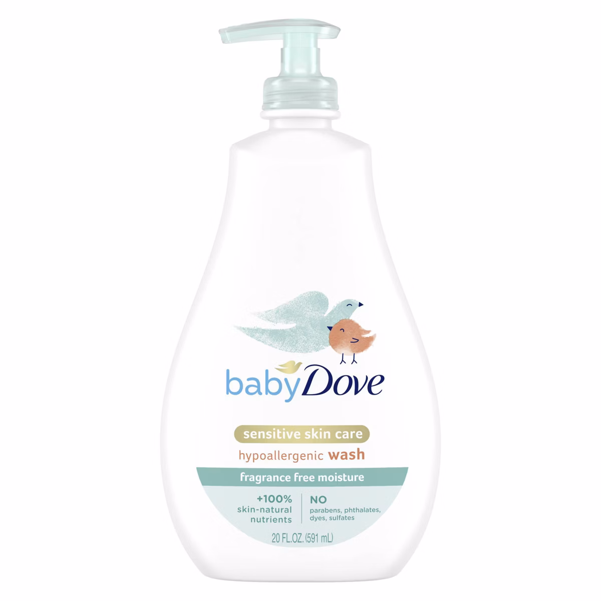 Baby Sensitive Skin Care Hypoallergenic Wash - Fragrance Free by Dove - Non-toxic, SLOW rated product free from harmful chemicals