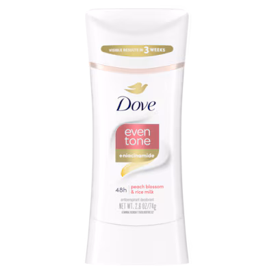 Even Tone Antiperspirant Deodorant - Peach Blossom & Rice Milk by Dove - Non-toxic Deodorants product rated STOP by Million Marker, free from BPA, phthalates, and parabens