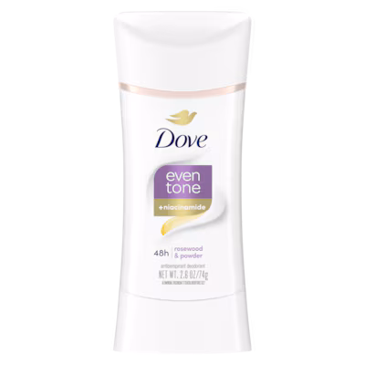 Even Tone Antiperspirant Deodorant - Rosewood & Powder by Dove - Non-toxic Deodorants product rated STOP by Million Marker, free from BPA, phthalates, and parabens