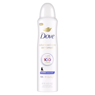 Invisible Dry Spray Sheer Fresh Antiperspirant by Dove - Non-toxic Deodorants product rated STOP by Million Marker, free from BPA, phthalates, and parabens