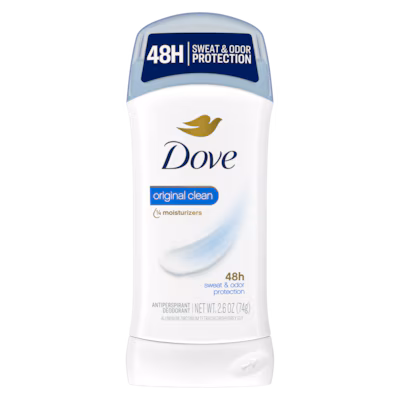 Invisible Solid Antiperspirant - Original Clean by Dove - Non-toxic Deodorants product rated STOP by Million Marker, free from BPA, phthalates, and parabens