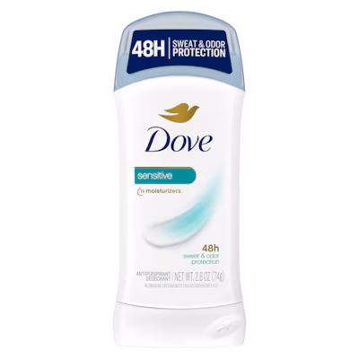 Invisible Solid Antiperspirant - Sensitive Skin by Dove - Non-toxic Deodorants product rated STOP by Million Marker, free from BPA, phthalates, and parabens