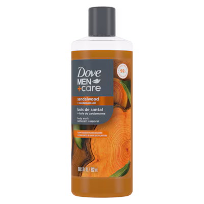Men+Care Body Wash - Sandalwood + Cardamom Oil by Dove - Non-toxic Soaps + Body Washes product rated STOP by Million Marker, free from BPA, phthalates, and parabens