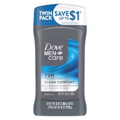 Men+Care Clean Comfort Deodorant Stick by Dove - Non-toxic Deodorants product rated STOP by Million Marker, free from BPA, phthalates, and parabens
