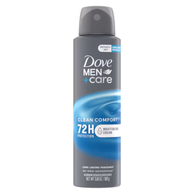 Men+Care Clean Comfort Dry Spray Antiperspirant Deodorant by Dove - Non-toxic Deodorants product rated STOP by Million Marker, free from BPA, phthalates, and parabens