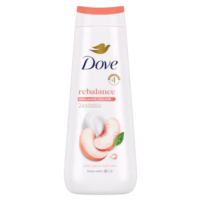 Rebalance Body Wash - White Peach & Rice Milk by Dove - Non-toxic Soaps + Body Washes product rated STOP by Million Marker, free from BPA, phthalates, and parabens