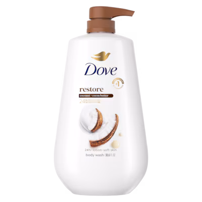 Restoring Body Wash - Coconut Butter & Cocoa Butter by Dove - Non-toxic Soaps + Body Washes product rated STOP by Million Marker, free from BPA, phthalates, and parabens