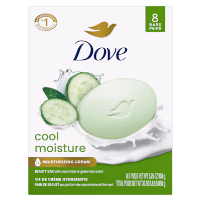 Skin Care Beauty Bar - Cucumber & Green Tea by Dove - Non-toxic Soaps + Body Washes product rated STOP by Million Marker, free from BPA, phthalates, and parabens