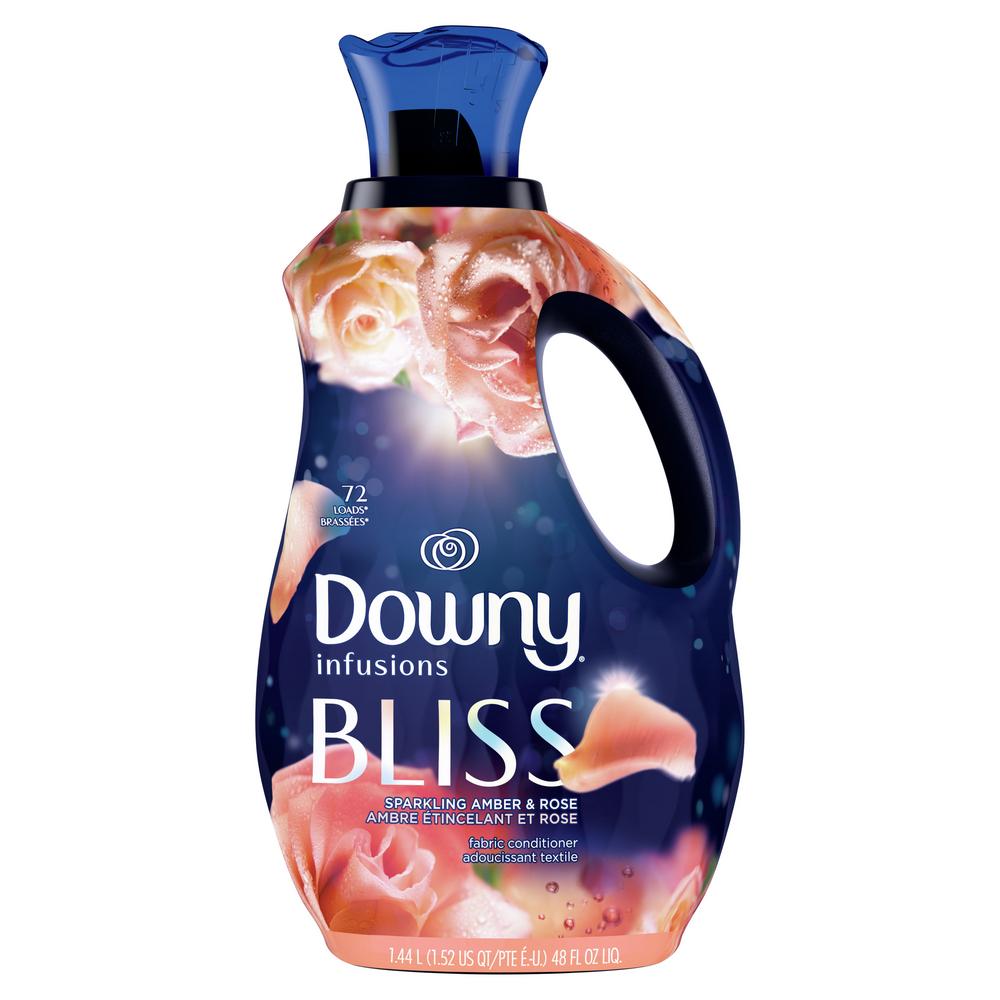 Infusions Bliss Liquid Fabric Softener – Sparkling Amber & Rose by Downy - Non-toxic Laundry product rated STOP by Million Marker, free from BPA, phthalates, and parabens