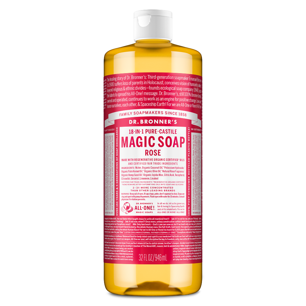 18-In-1 Pure-Castile Magic Soap - Rose by DR. BRONNER'S - Non-toxic, SLOW rated product free from harmful chemicals