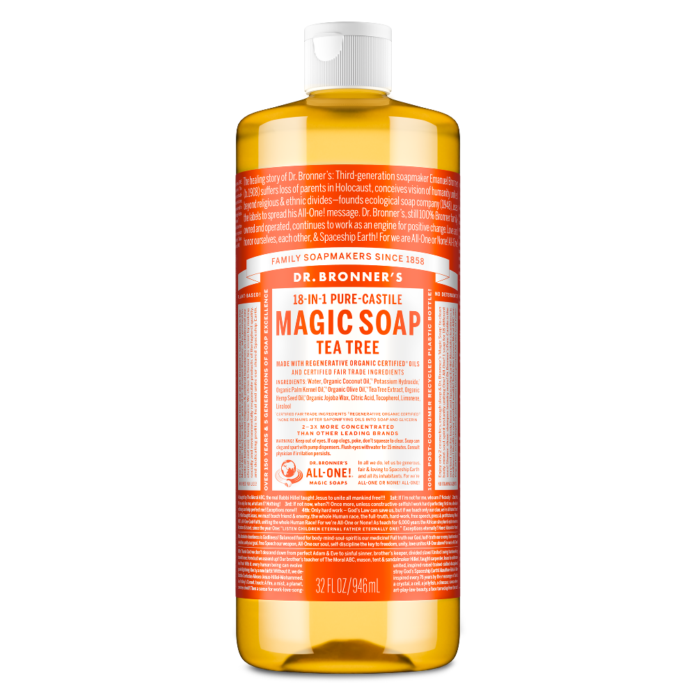 18-In-1 Pure-Castile Magic Soap - Tea Tree by DR. BRONNER'S - Non-toxic, SLOW rated product free from harmful chemicals