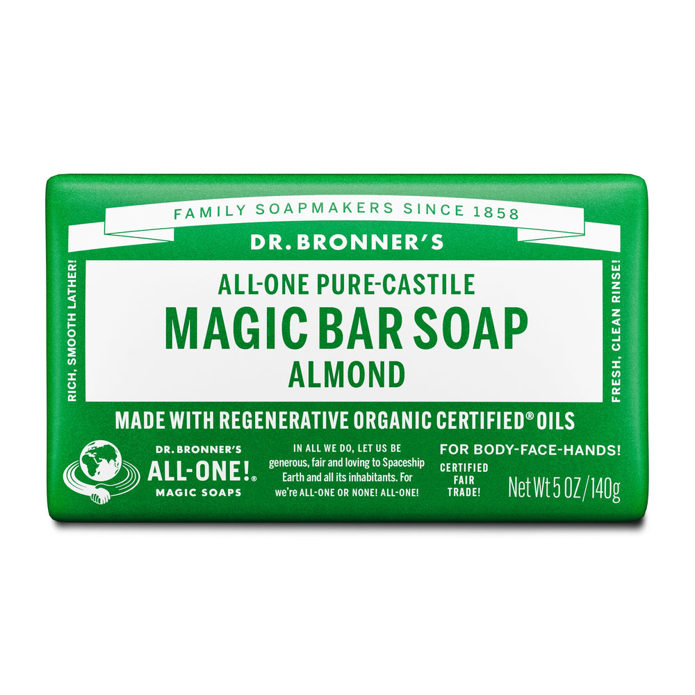 All-One Pure-Castile Magic Bar Soap - Almond by DR. BRONNER'S - Non-toxic, SLOW rated product free from harmful chemicals