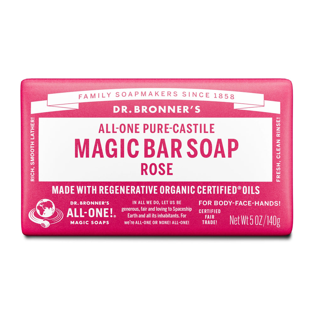 All-One Pure-Castile Magic Bar Soap - Rose by DR. BRONNER'S - Non-toxic, SLOW rated product free from harmful chemicals