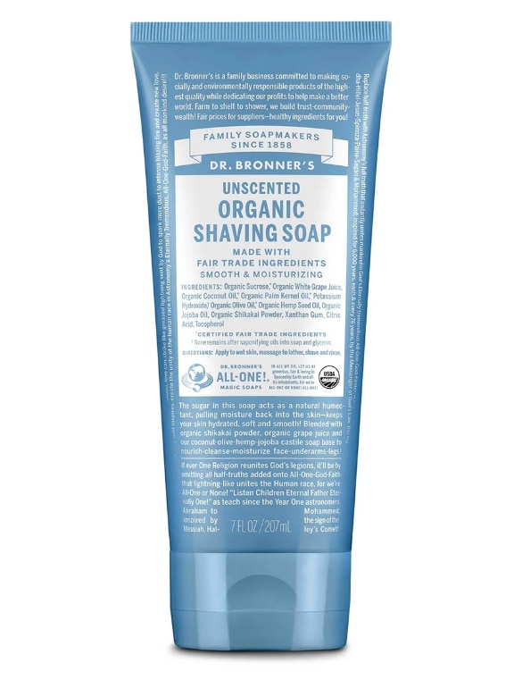 Organic Shaving Soap - Unscented by DR. BRONNER'S - Non-toxic, GO rated product free from harmful chemicals