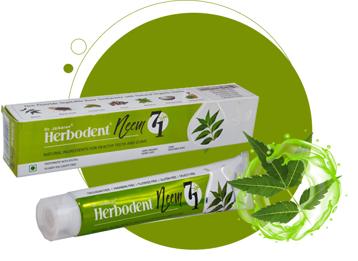 Neem 7 in 1 Toothpaste by Dr. Jaikaran Herbodent - Non-toxic Oral Care product rated SLOW by Million Marker, free from BPA, phthalates, and parabens