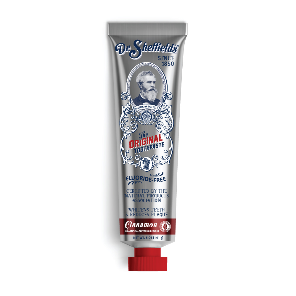 Fluoride-Free Toothpaste - Cinnamon by Dr. Sheffield's The ORIGINAL TOOTHPASTE - Non-toxic, SLOW rated product free from harmful chemicals