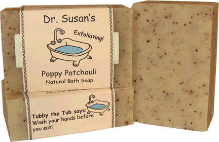 Natural Bath Soap - Poppy Patchouli by Dr. Susan's - Non-toxic Soaps + Body Washes product rated SLOW by Million Marker, free from BPA, phthalates, and parabens