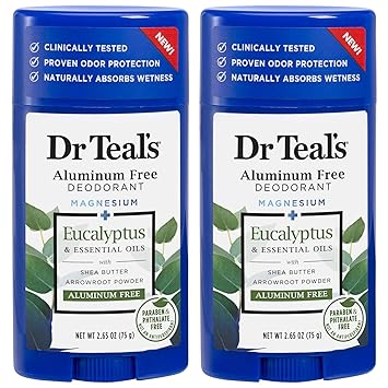 Aluminum-Free Deodorant - Eucalyptus by Dr Teal's - Non-toxic, STOP rated product free from harmful chemicals