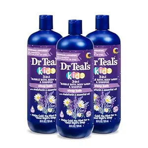 Kids 3-in-1 Bubble Bath Body Wash - Sleep Bath by Dr Teal's - Non-toxic, STOP rated product free from harmful chemicals