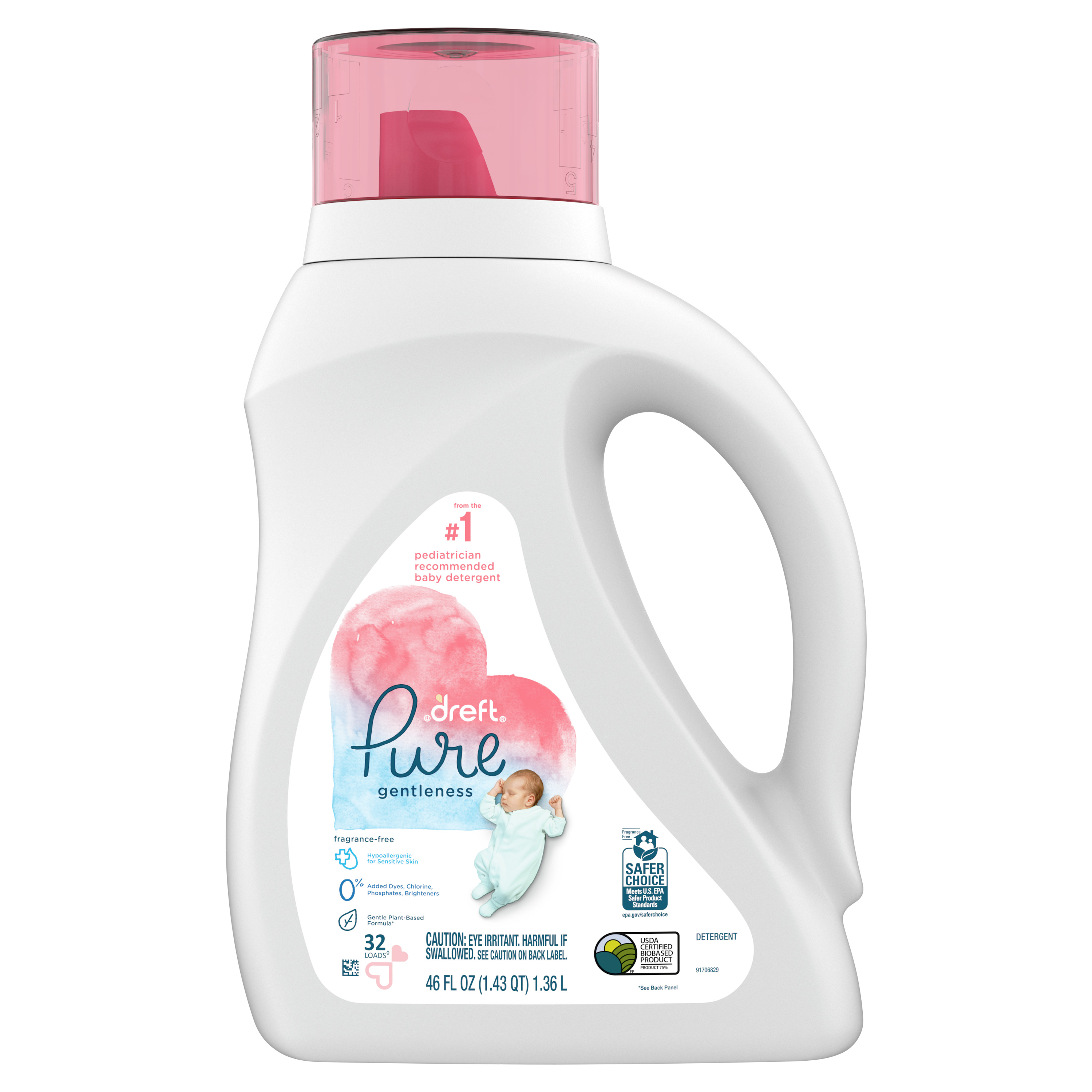Pure Gentleness Liquid Detergent by Dreft - Non-toxic, SLOW rated product free from harmful chemicals