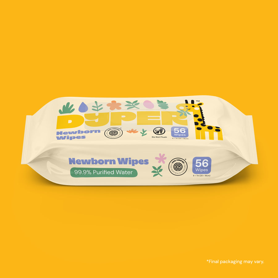 Newborn Baby Wipes by DYPER - Non-toxic Baby Care product rated GO by Million Marker, free from BPA, phthalates, and parabens