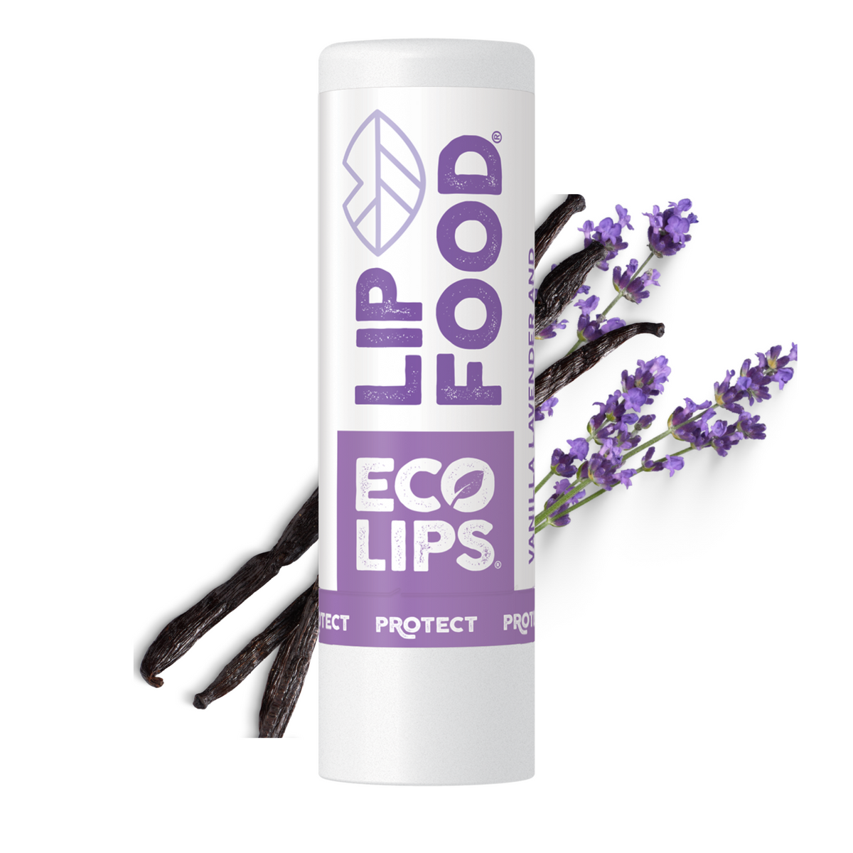 Lip Food Protect Lip Balm - Vanilla Lavender by ECO LIPS - Non-toxic, SLOW rated product free from harmful chemicals