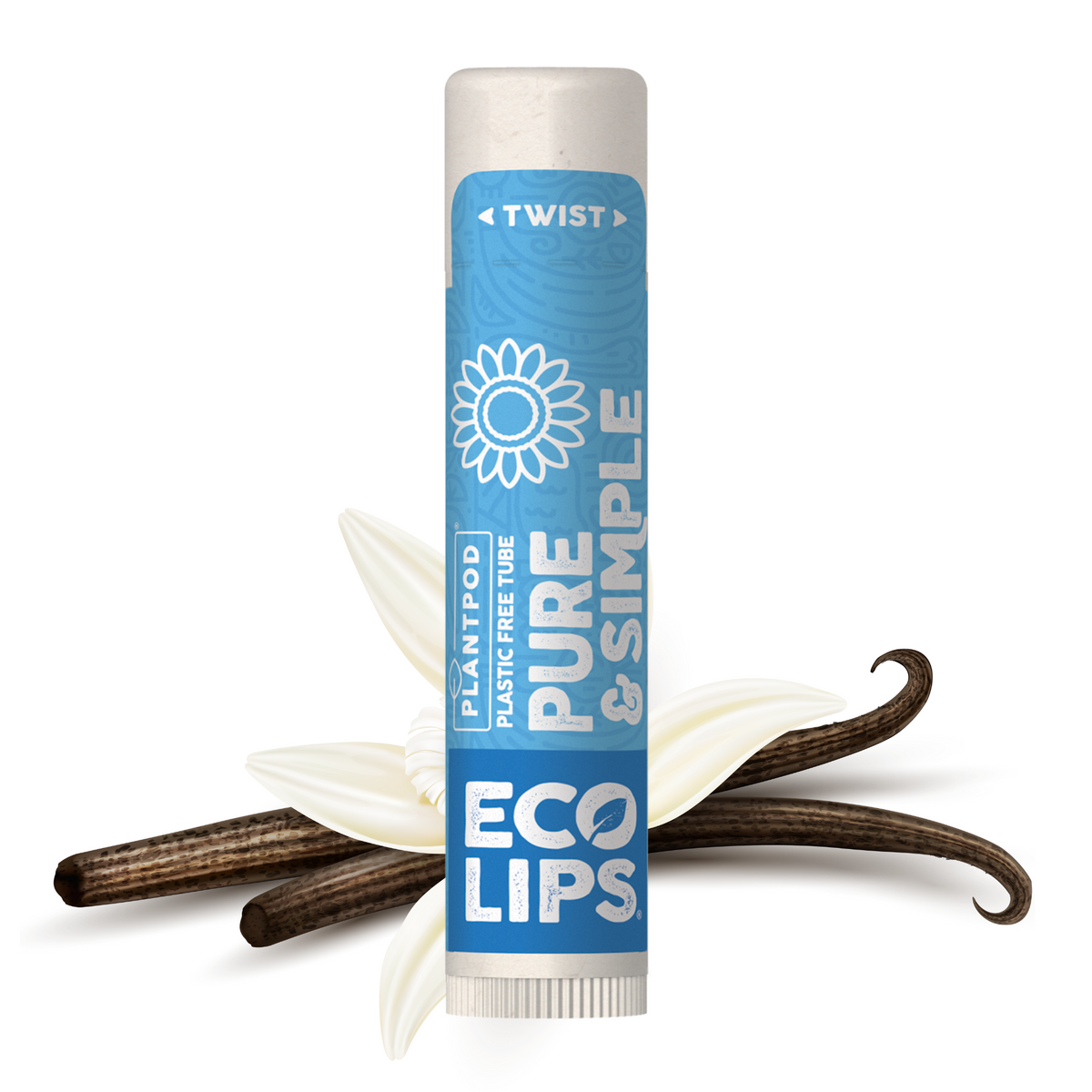 Plantpod Pure & Simple Lip Balm - Vanilla by ECO LIPS - Non-toxic, SLOW rated product free from harmful chemicals