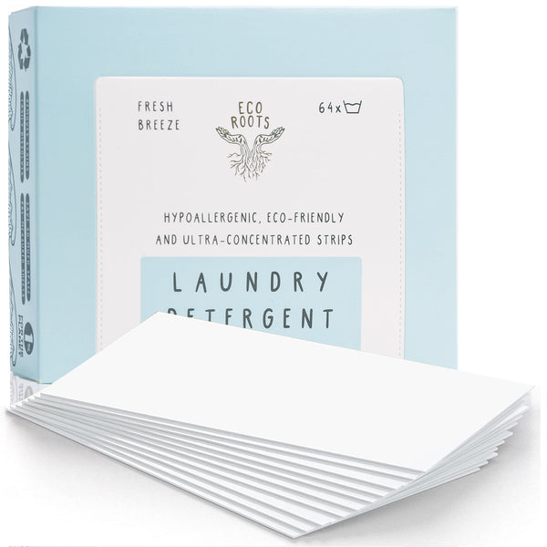 Laundry Detergent Sheets - Fresh Breeze by ECO ROOTS - Non-toxic Laundry product rated SLOW by Million Marker, free from BPA, phthalates, and parabens