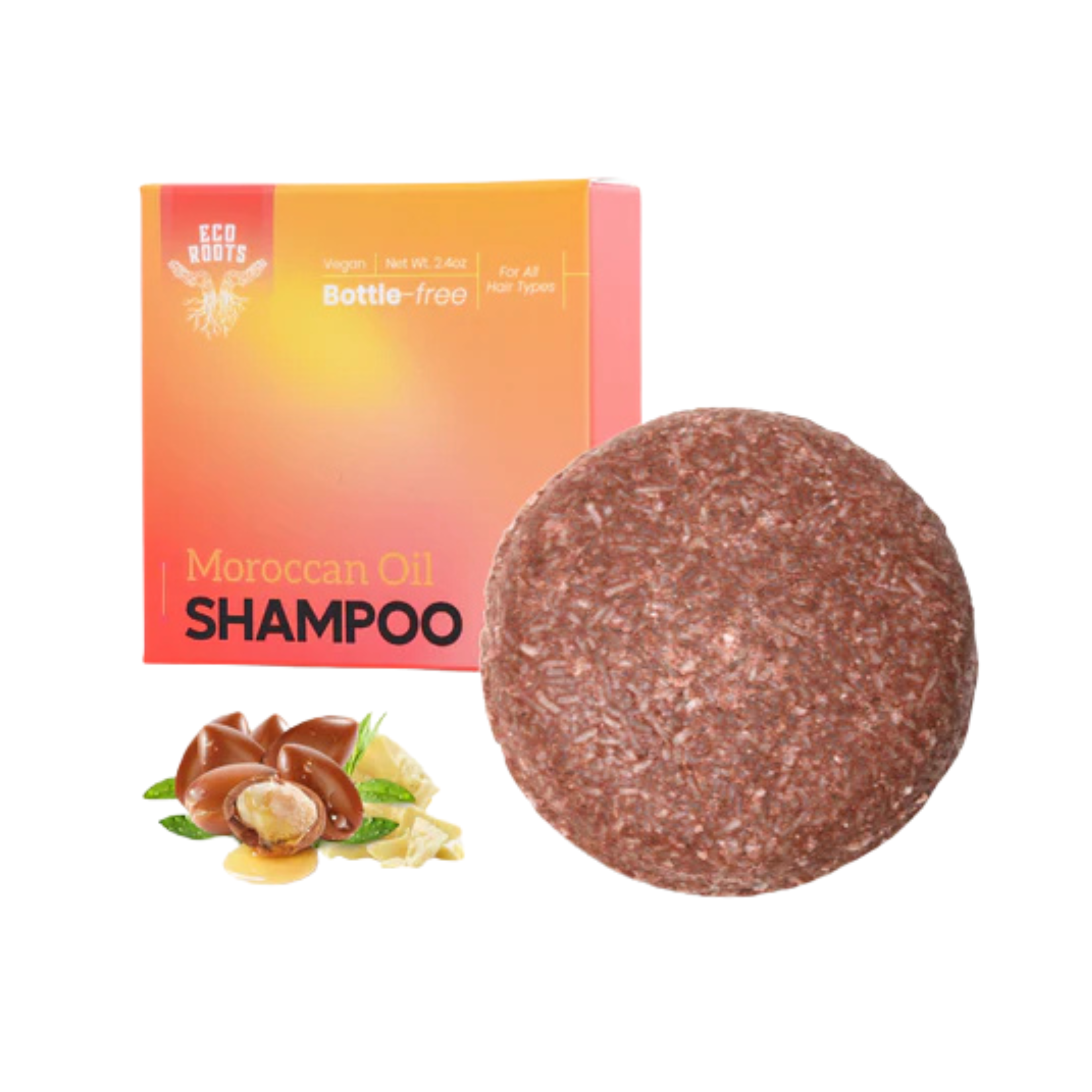 Zero Waste Shampoo Bar - Moroccan Oil by ECO Roots - Non-toxic Hair Styling + Treatment product rated SLOW by Million Marker, free from BPA, phthalates, and parabens