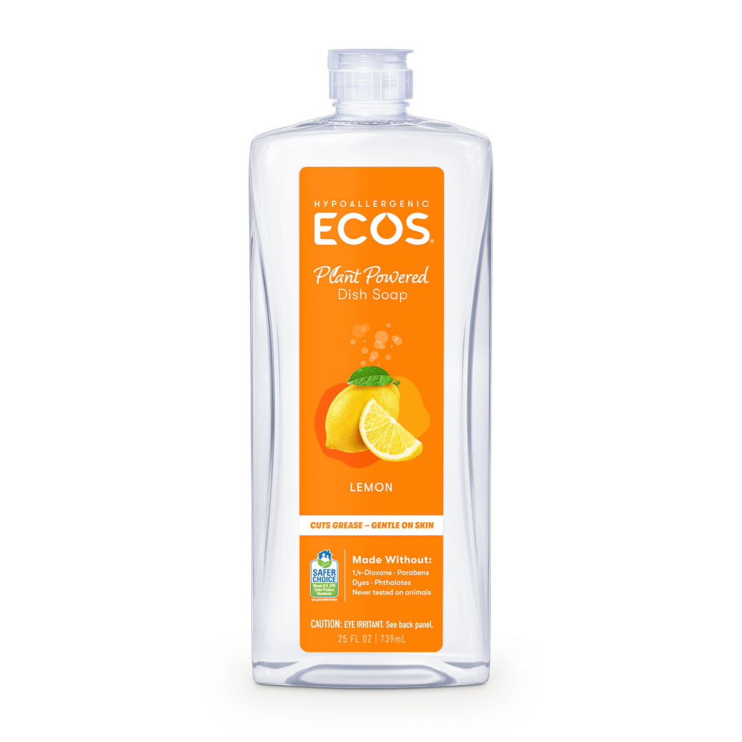 Plant Powered Dish Soap - Lemon by ECOS - Non-toxic, SLOW rated product free from harmful chemicals