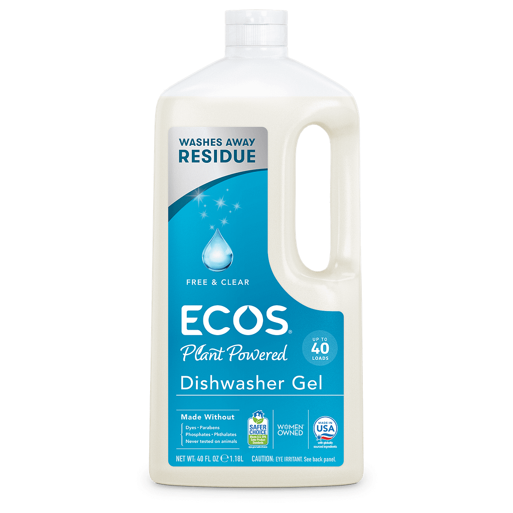 Plant Powered Dishwasher Gel - Free & Clear by ECOS - Non-toxic, GO rated product free from harmful chemicals
