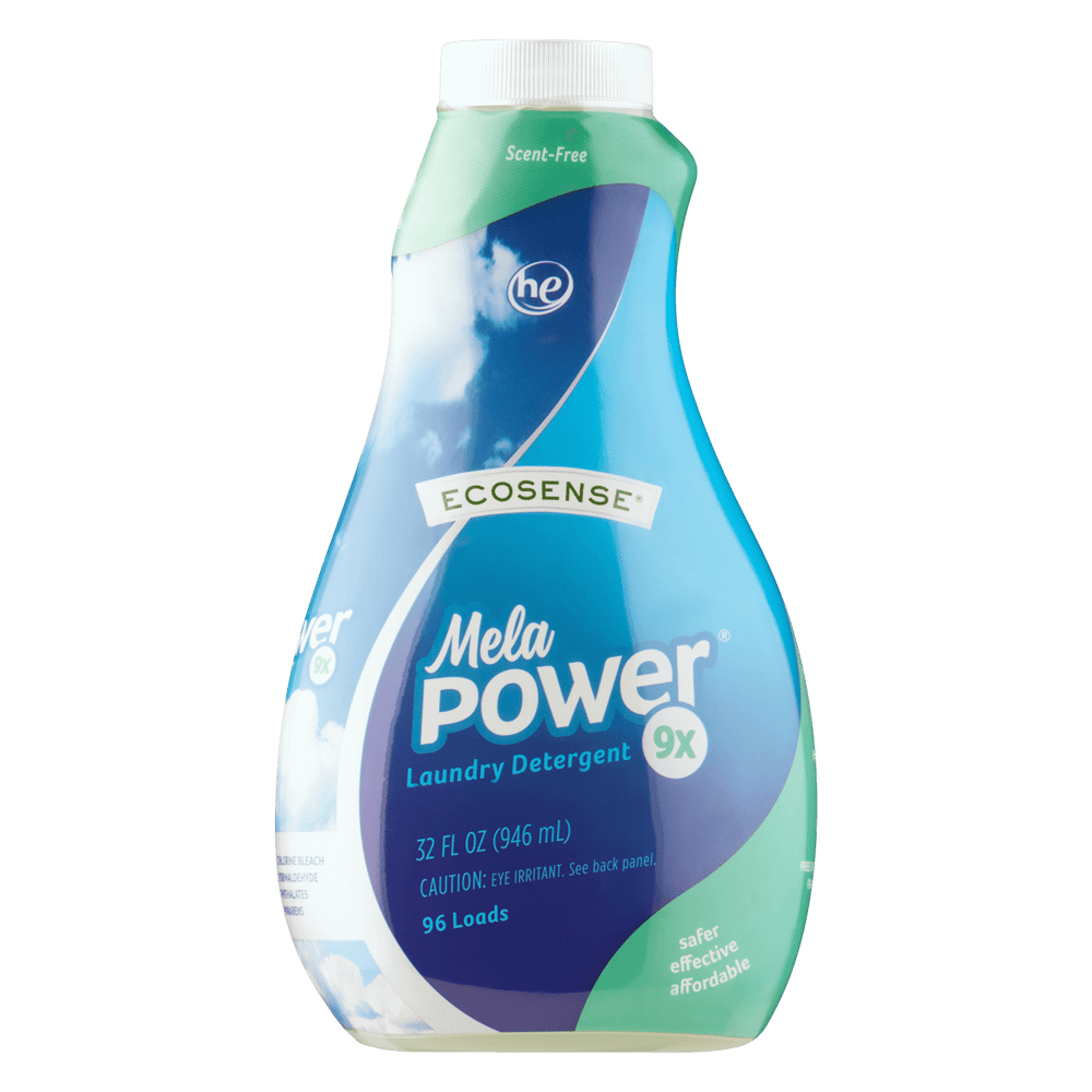 Mela Power Laundry Detergent - Scent Free by ECOSENSE - Non-toxic Laundry product rated STOP by Million Marker, free from BPA, phthalates, and parabens