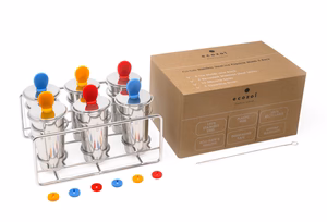 Stainless Steel Popsicle Molds - 6 Circular by Ecozoi - Non-toxic, GO rated product free from harmful chemicals