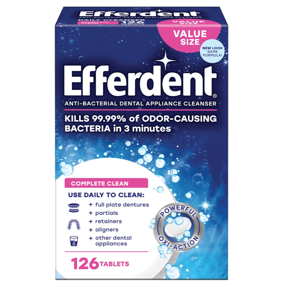 Anti-bacterial Dental Appliance Cleanser by Efferdent - Non-toxic Oral Care product rated STOP by Million Marker, free from BPA, phthalates, and parabens