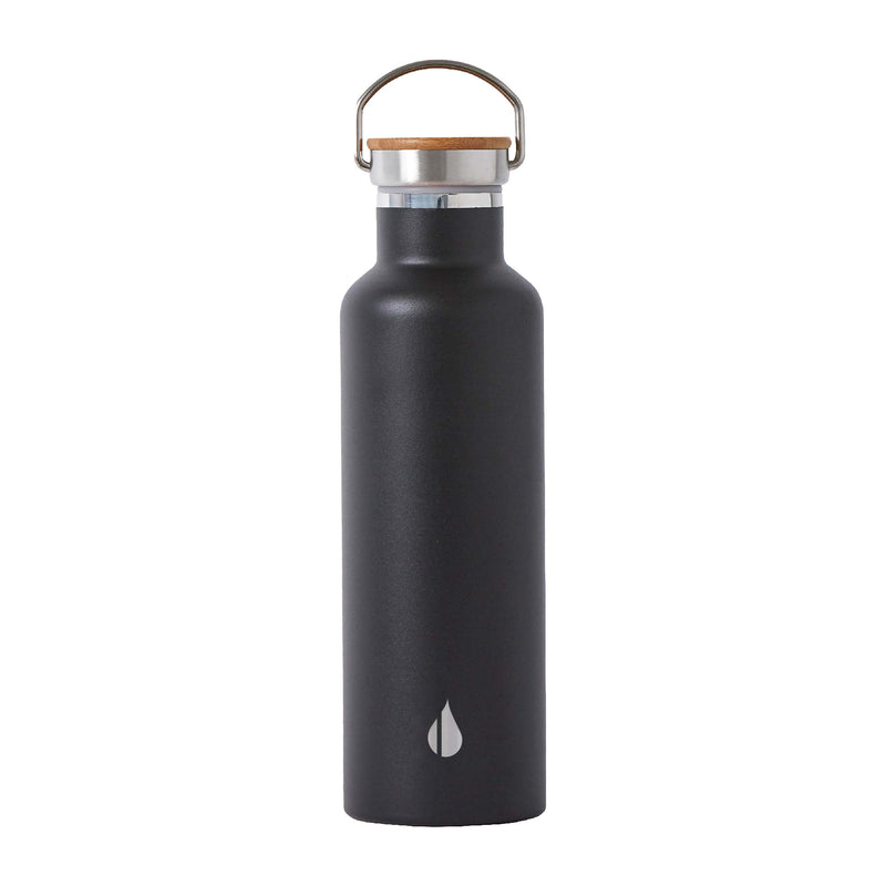 Classic Stainless Steel + Bamboo Lid Bottle by Elemental - Non-toxic Water Bottles + Drinkware product rated GO by Million Marker, free from BPA, phthalates, and parabens