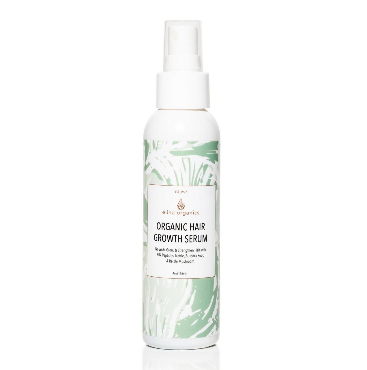 Organic Hair Growth Serum by elina organics - Non-toxic Hair Styling + Treatment product rated SLOW by Million Marker, free from BPA, phthalates, and parabens