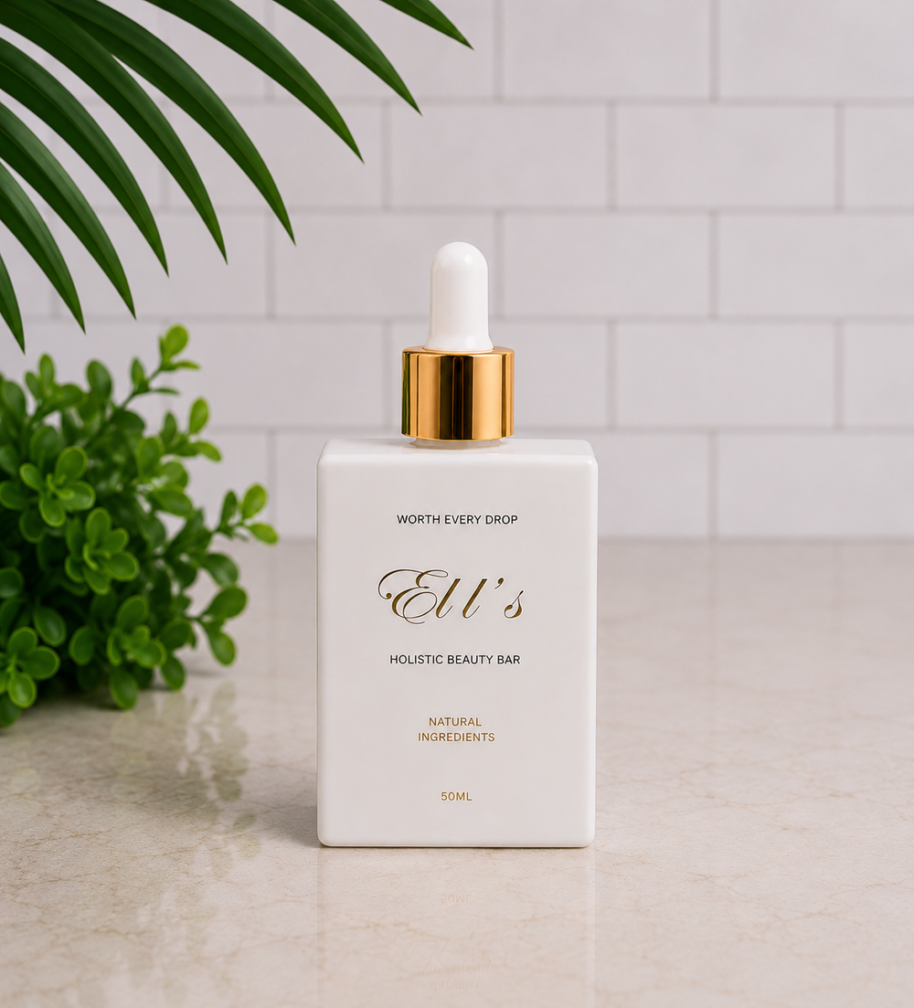 Daily Nourishing Growth Serum by Ell's HOLISTIC BEAUTY BAR - Non-toxic Hair Styling + Treatment product rated SLOW by Million Marker, free from BPA, phthalates, and parabens