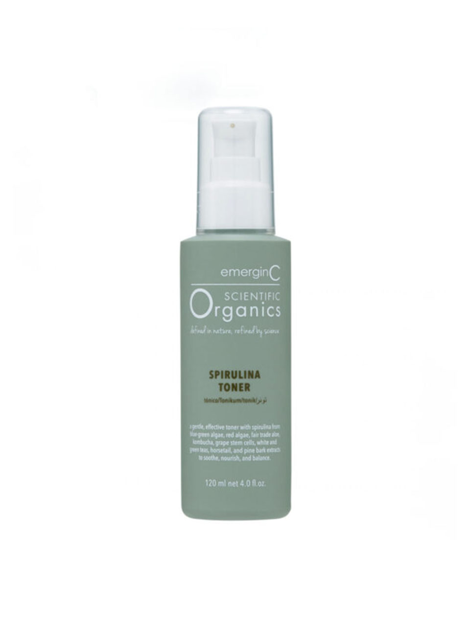 Scientific Organics Spirulina Toner by emerginC - Non-toxic Facial Care product rated SLOW by Million Marker, free from BPA, phthalates, and parabens