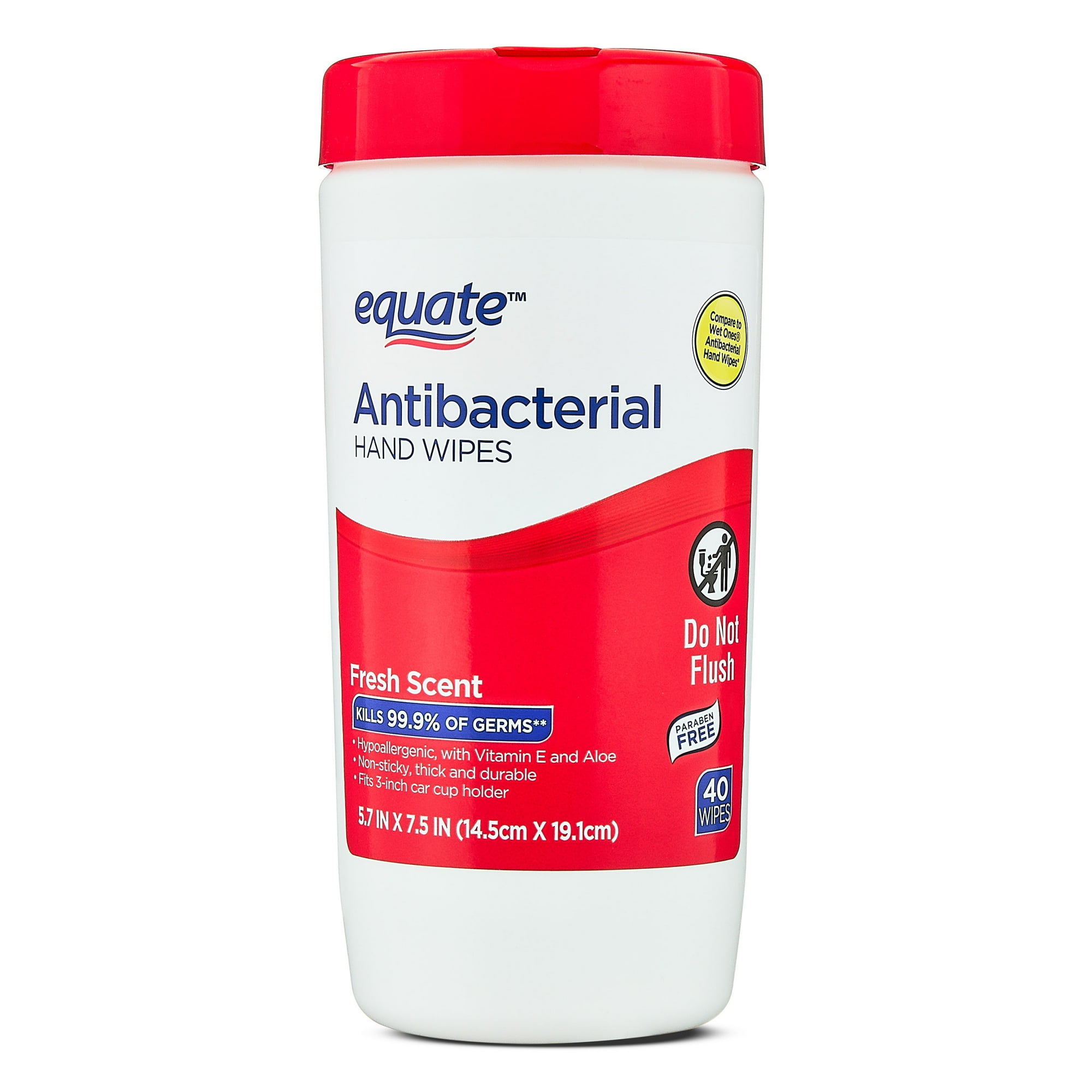 Antibacterial Hand Wipes – Fresh Scent by equate - Non-toxic Soaps + Body Washes product rated STOP by Million Marker, free from BPA, phthalates, and parabens