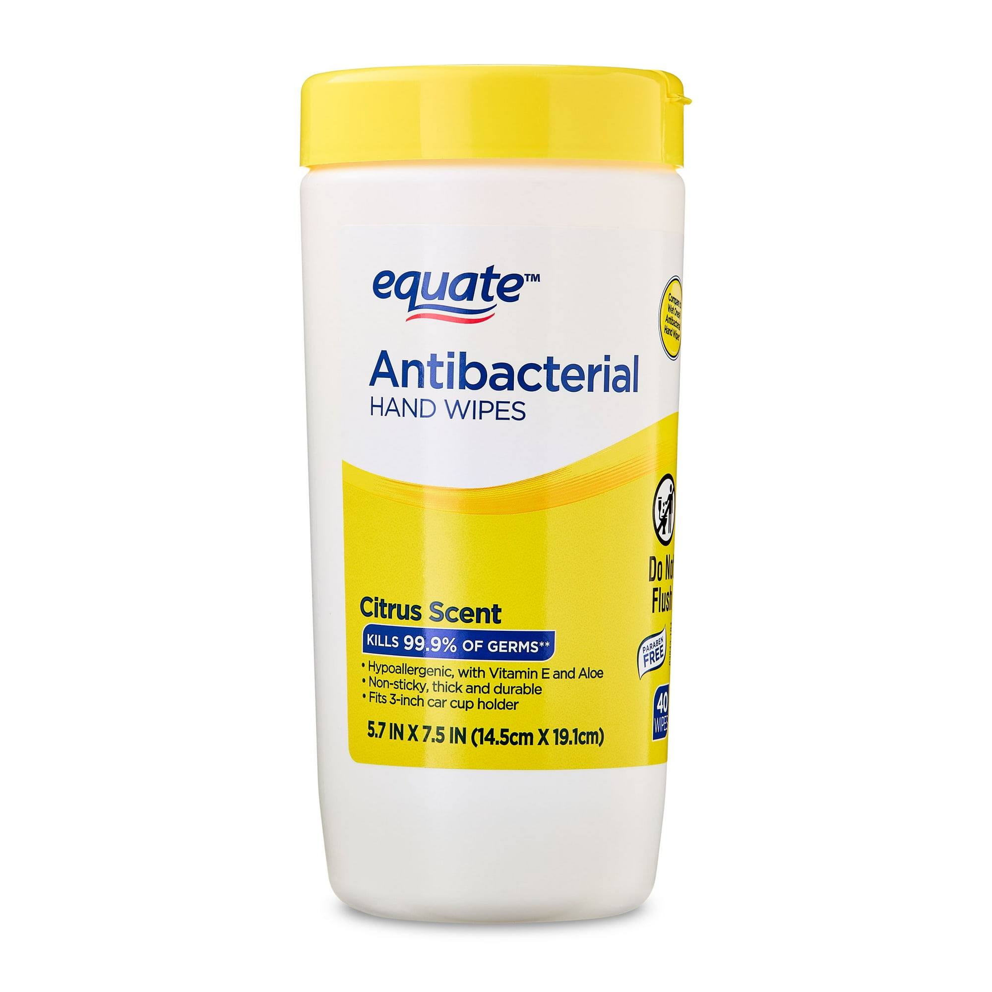 Antibacterial Hands Face Wipes – Citrus Scent by equate - Non-toxic Soaps + Body Washes product rated STOP by Million Marker, free from BPA, phthalates, and parabens