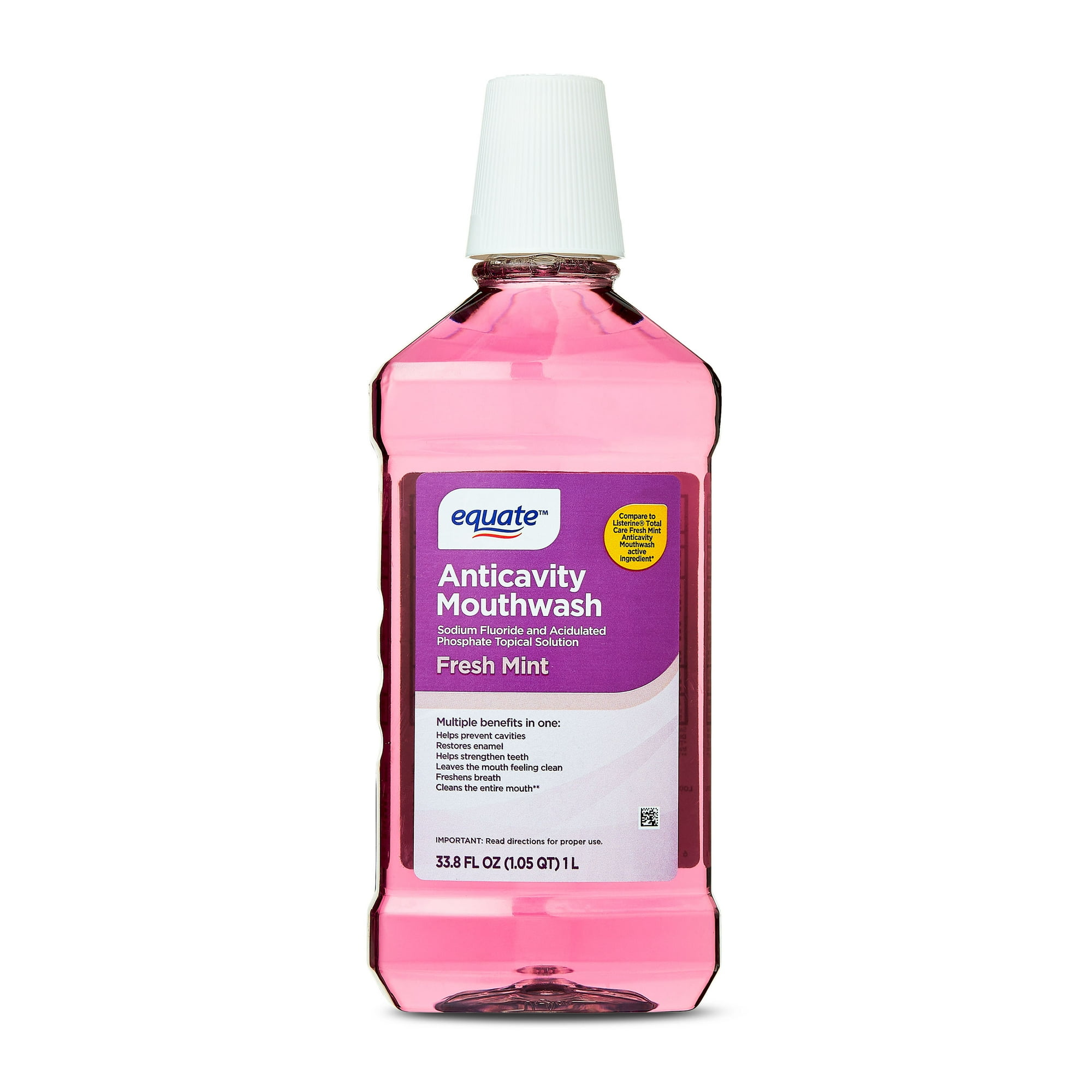 Anticavity Mouthwash – Fresh Mint by equate - Non-toxic Oral Care product rated STOP by Million Marker, free from BPA, phthalates, and parabens