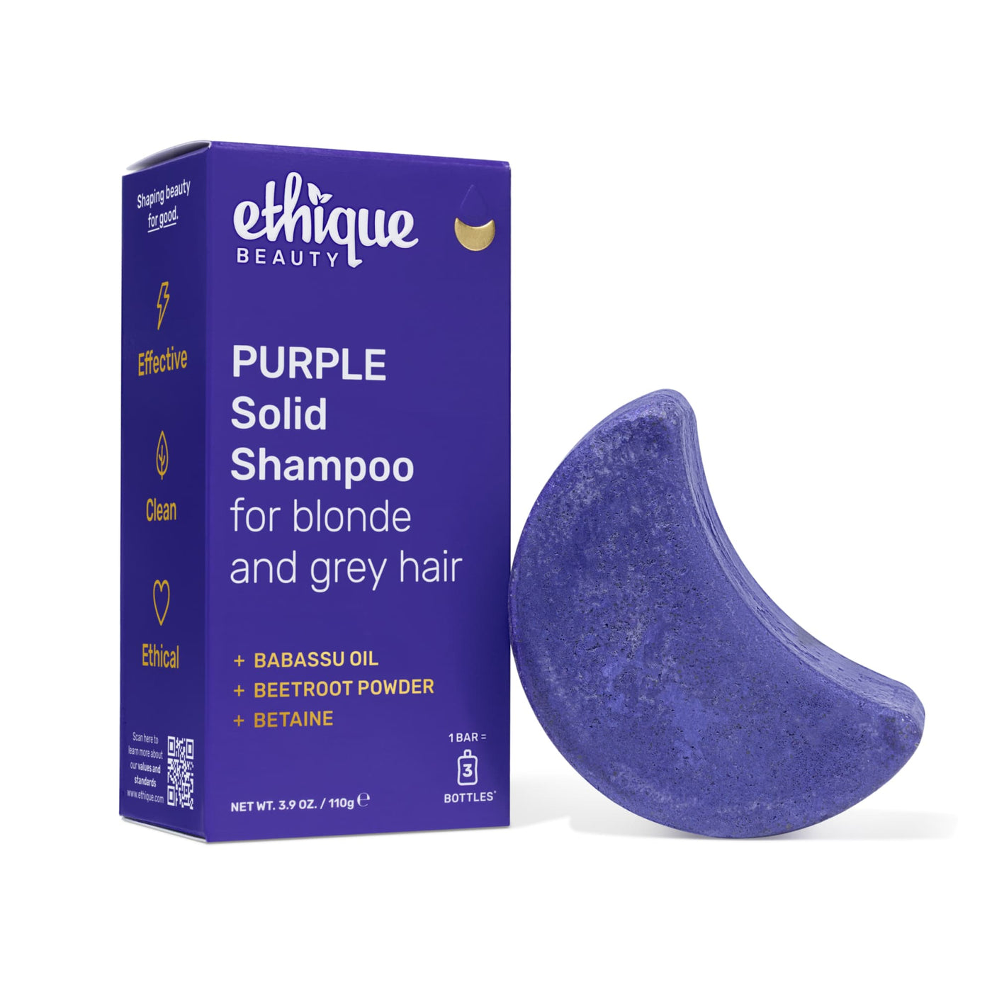 Purple Shampoo Bar by ethique BEAUTY - Non-toxic, SLOW rated product free from harmful chemicals