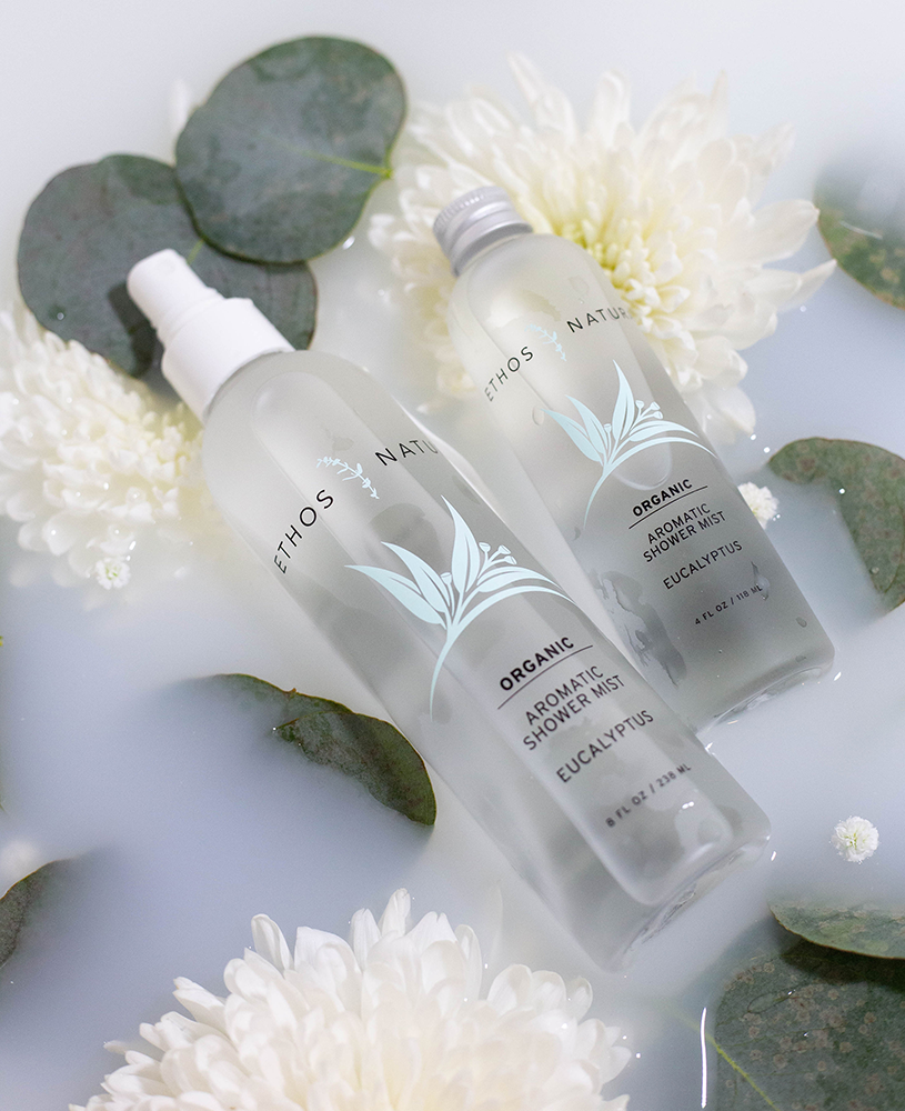 Organic Eucalyptus Aromatic Shower Mist by ETHOS NATURA - Non-toxic Botanicals + Essential Oils product rated SLOW by Million Marker, free from BPA, phthalates, and parabens