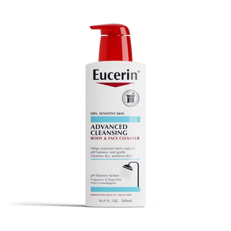 Advanced Cleansing Body & Face Cleanser by Eucerin - Non-toxic, STOP rated product free from harmful chemicals