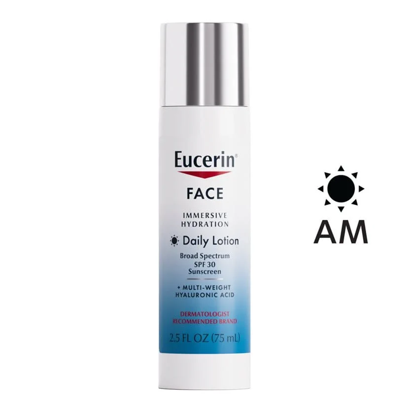 Face Immersive Hydration Daily Lotion Broad Spectrum SPF 30 Sunscreen by Eucerin - Non-toxic, STOP rated product free from harmful chemicals