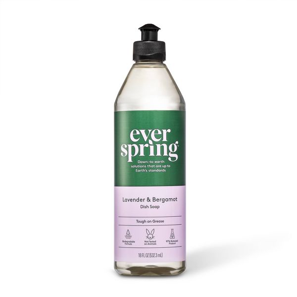 Dish Soap - Lavender & Bergamot by everspring - Non-toxic, STOP rated product free from harmful chemicals