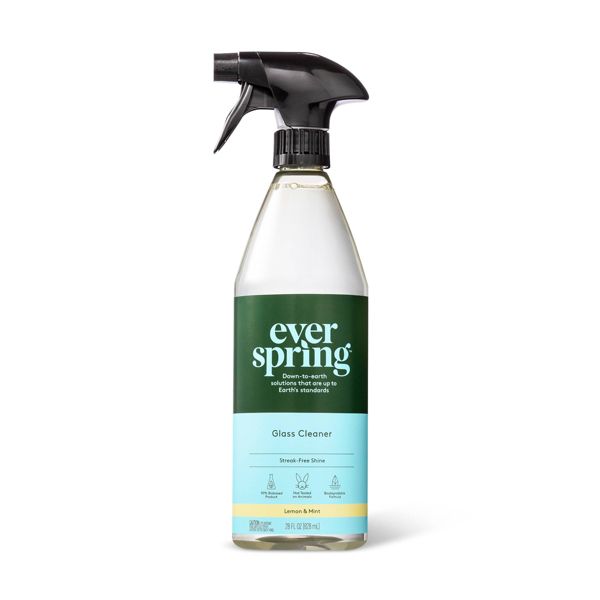 Glass Cleaner - Lemon & Mint by everspring - Non-toxic, STOP rated product free from harmful chemicals