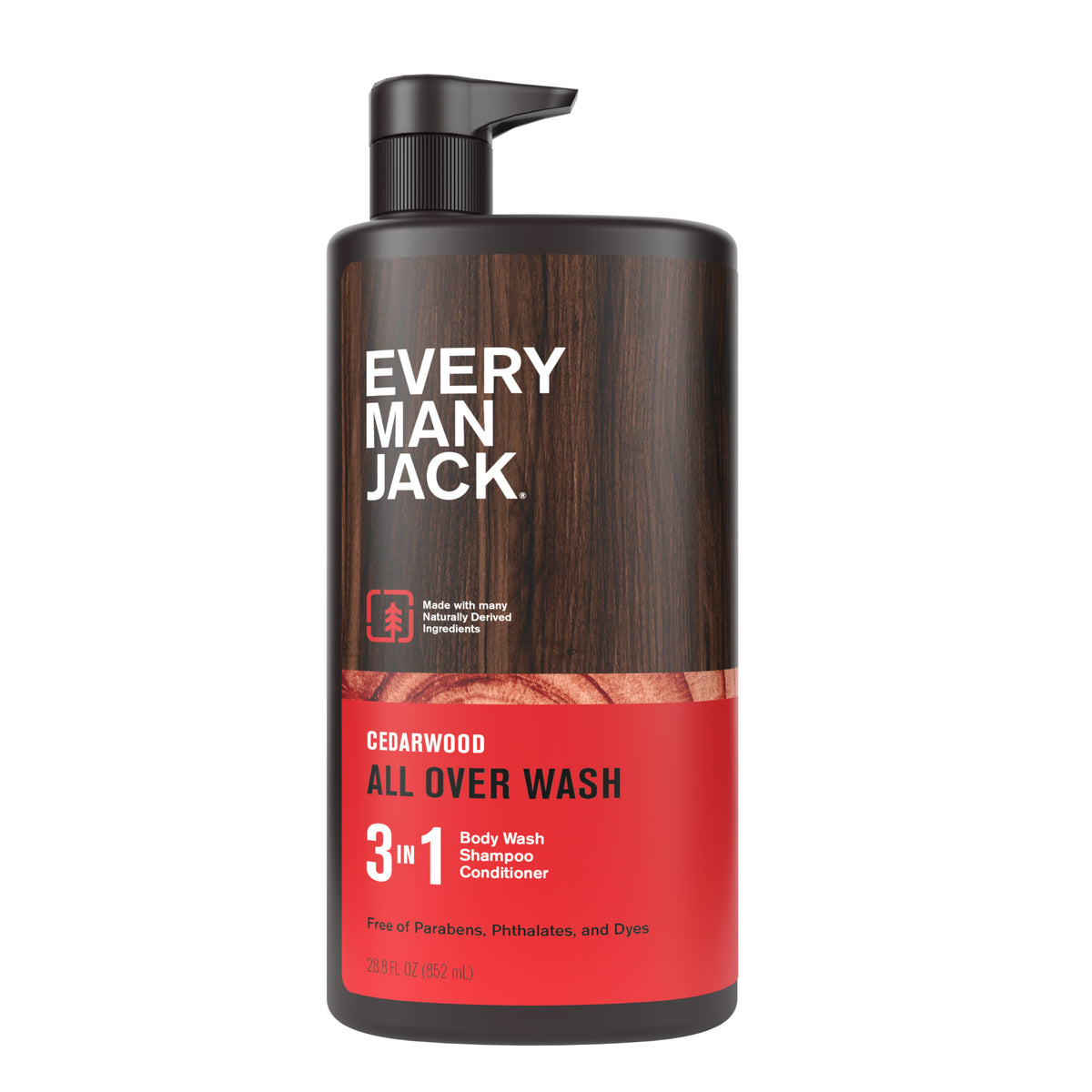 3-In-1 All Over Wash - Cedarwood by EVERY MAN JACK - Non-toxic, STOP rated product free from harmful chemicals