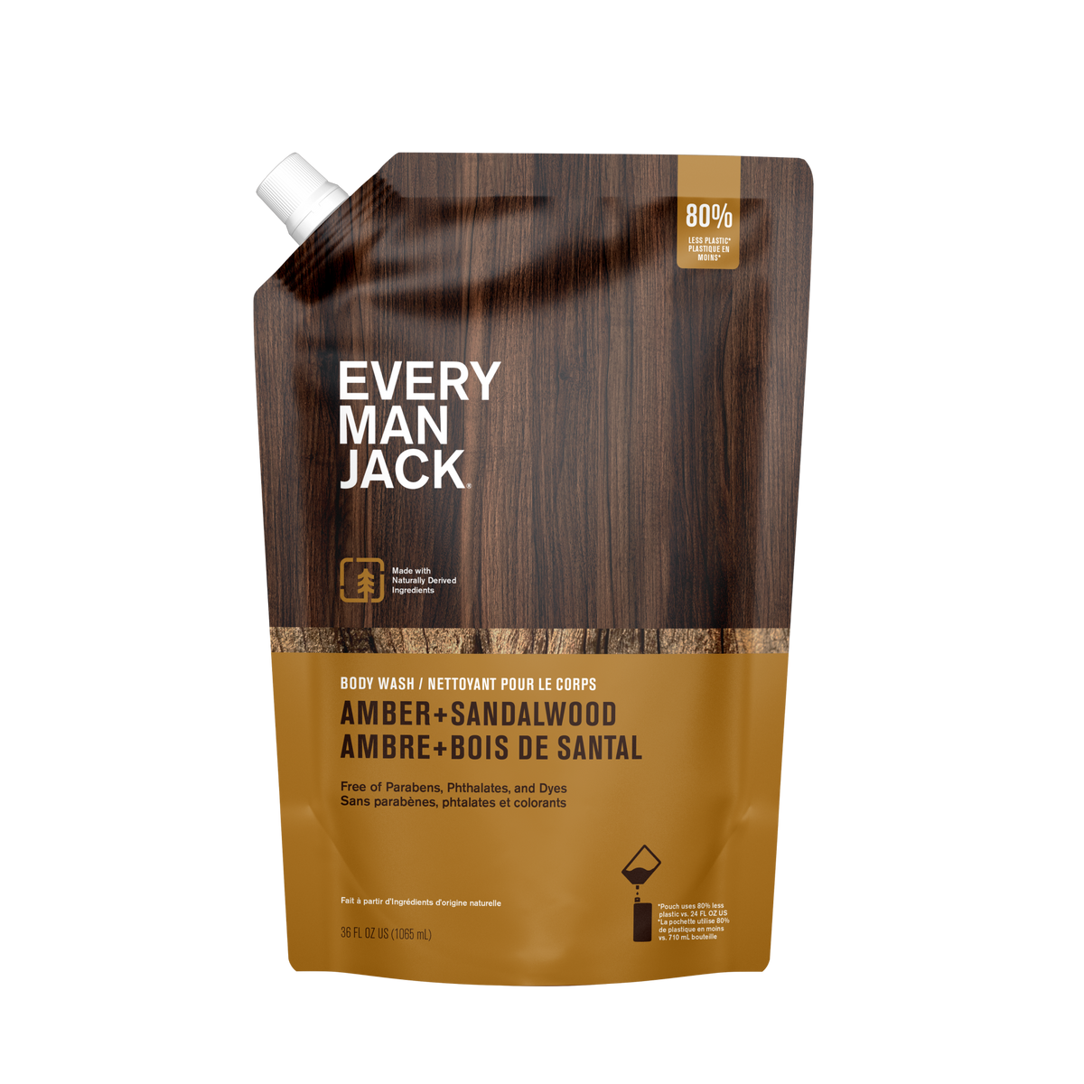 Body Wash – Amber + Sandalwood by EVERY MAN JACK - Non-toxic, STOP rated product free from harmful chemicals